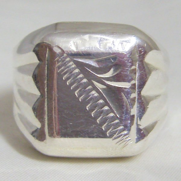 (r1074)Anillo sello de plata rectangular (4 unidades).